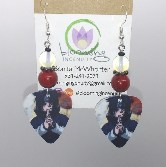 Blooming Ingenuity Jewelry - Guitar Pick Dangle Earrings